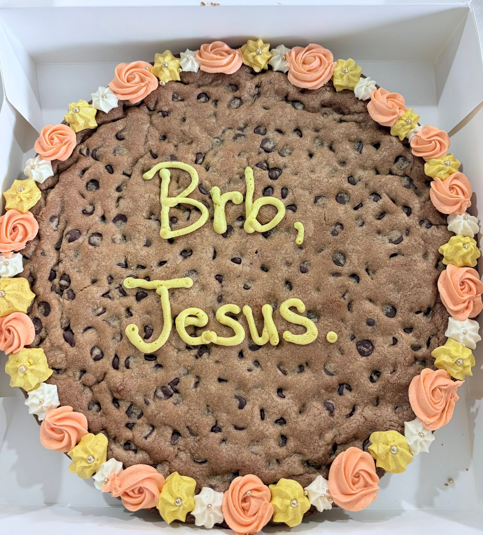Celebration frosted cookie cake